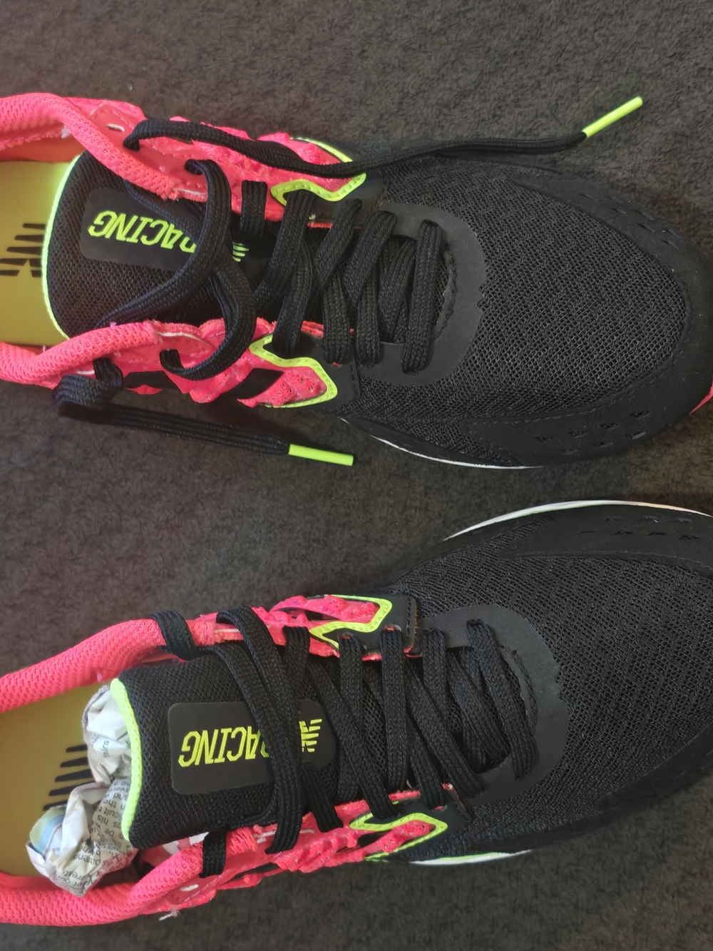 New Balance Black Running Shoes with Hot Pink & Neon Yellow Accents (Nwt)